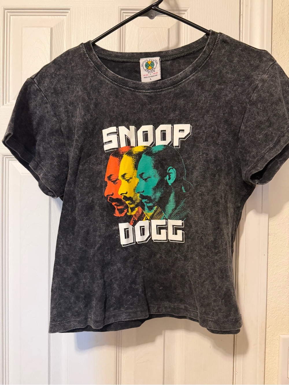 Snoop Dogg Black Graphic Tee with Tricolor Portrait